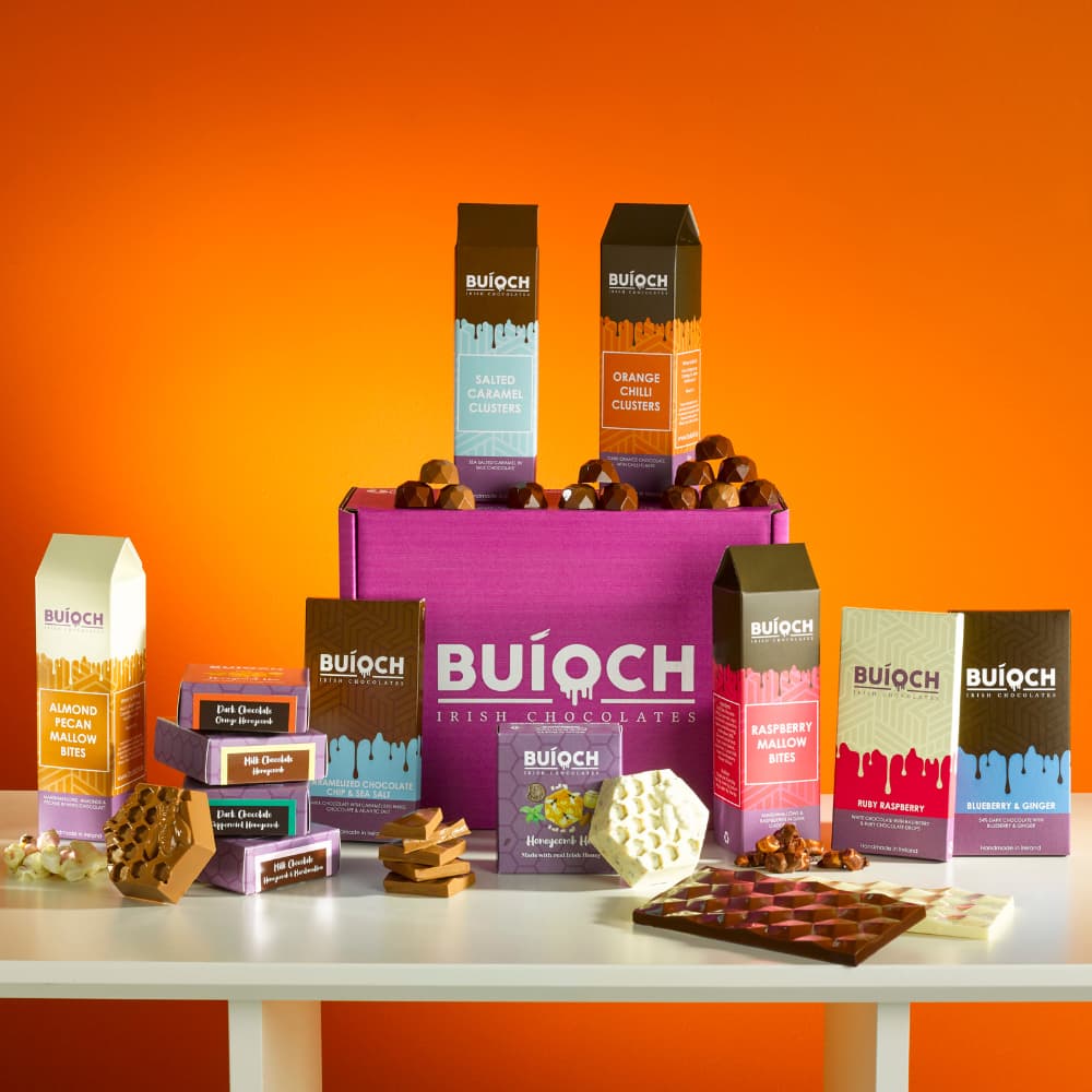 The Big Box by Buioch Irish Chocolates. A massive chocolate gift bundle full of 12 different flavoured chocolate treats.