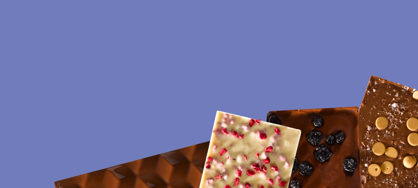 Front View of Irish Chocolate Bars, handmade by Buíoch Irish Chocolates