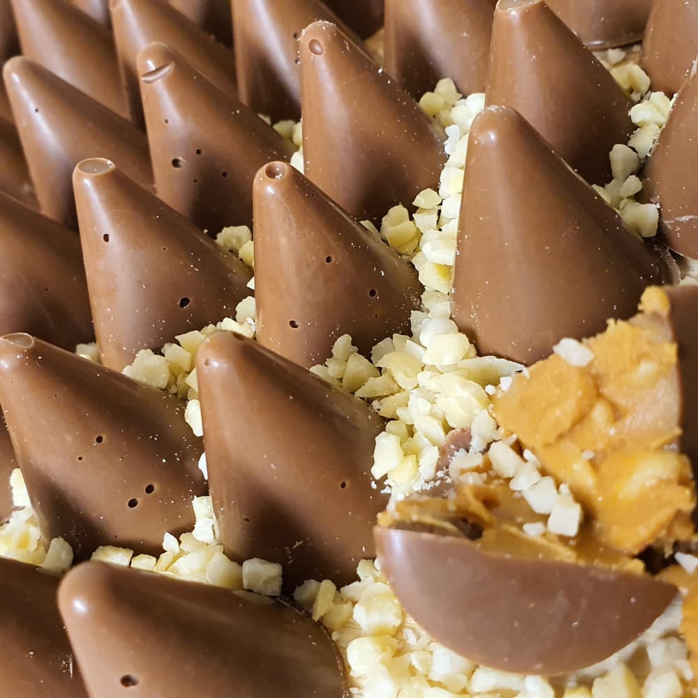 Peanut Butter and milk Chocolate Peaks, January 2023 Inspired Chocolate Creation, handmade by Buíoch Irish Chocolates