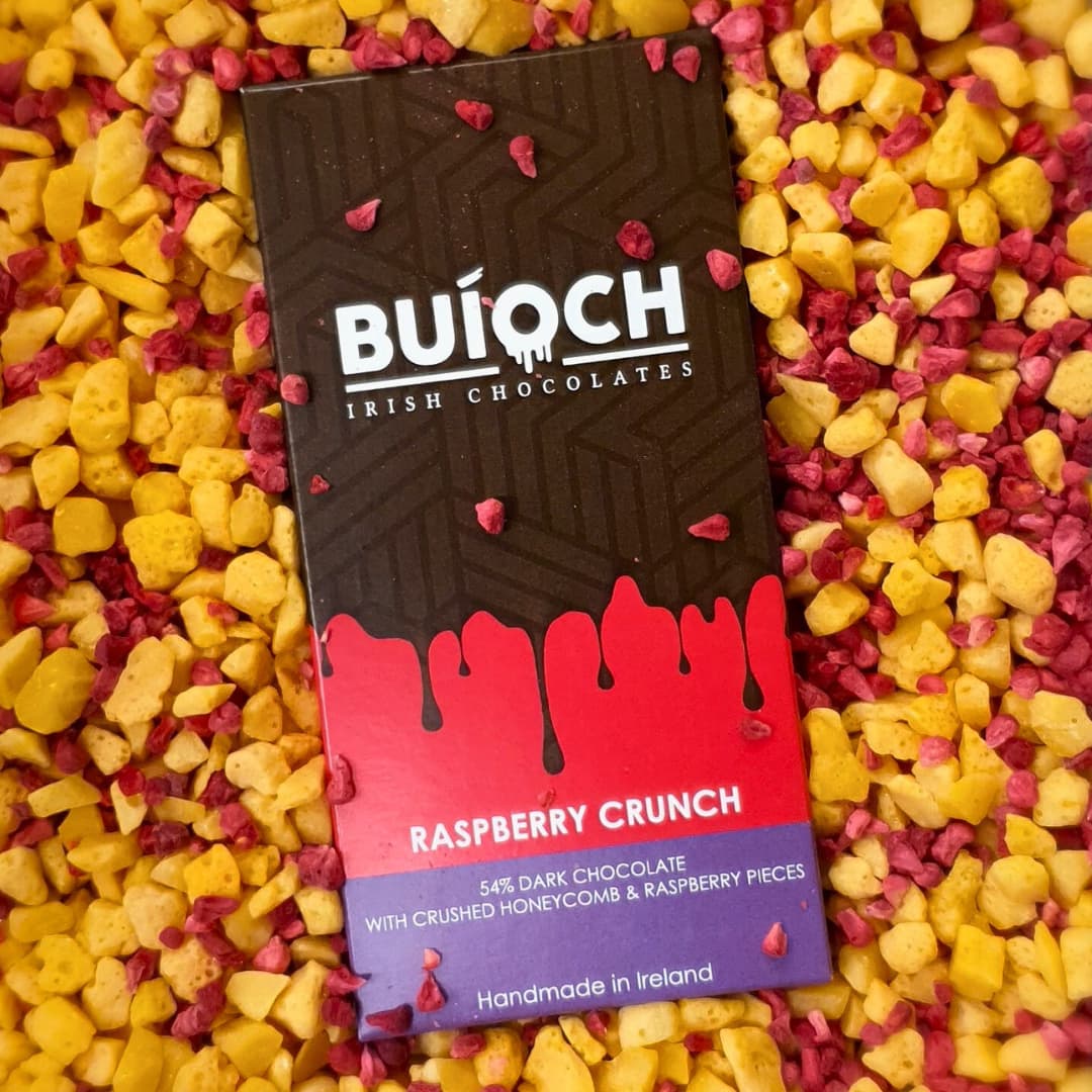 Irish Raspberry Reteta Raspberry Crunch Bar | Buíoch Irish Chocolates