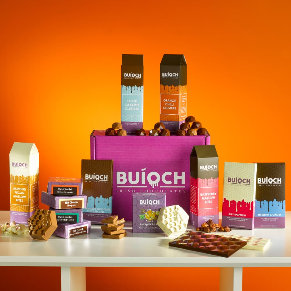 
                  
                    The Big Box by Buioch Irish Chocolates. A massive chocolate gift bundle full of 12 different flavoured chocolate treats.
                  
                